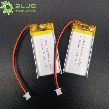 802040 足容聚合物鋰電池 600mah 3.7V 2.22Wh 醫(yī)療設(shè)備聚合物鋰電池,鈷酸鋰材料